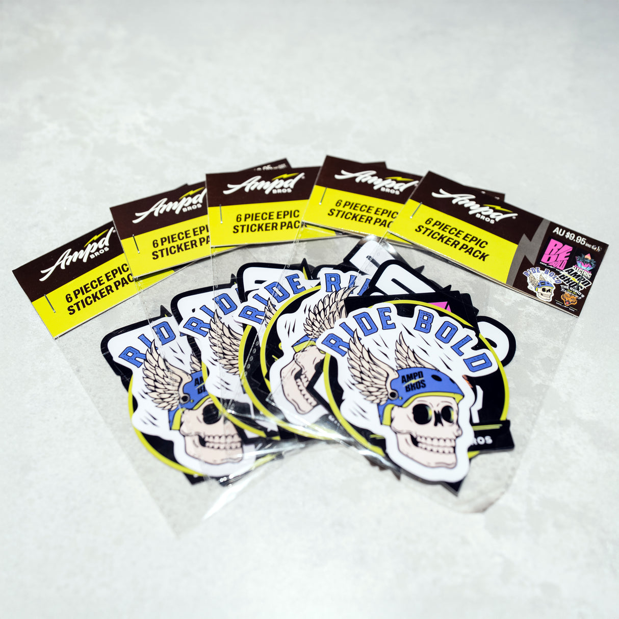Ampd Bros 6pc Epic Sticker Pack