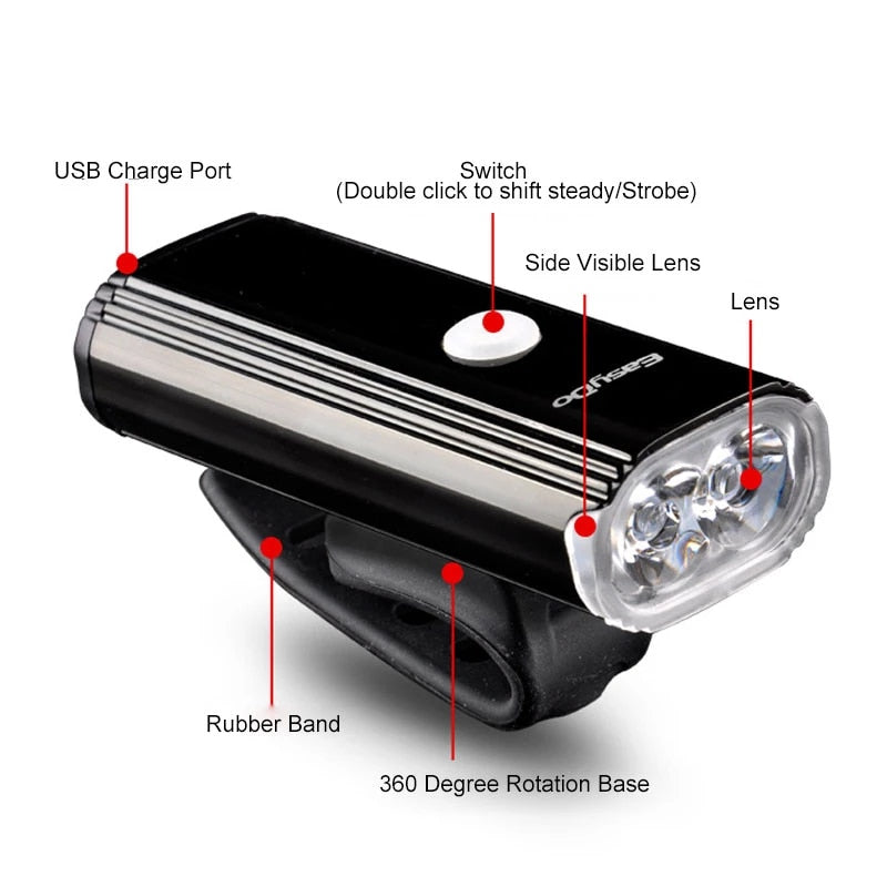 Dark Knight Front Rechargeable Bicycle Light Features