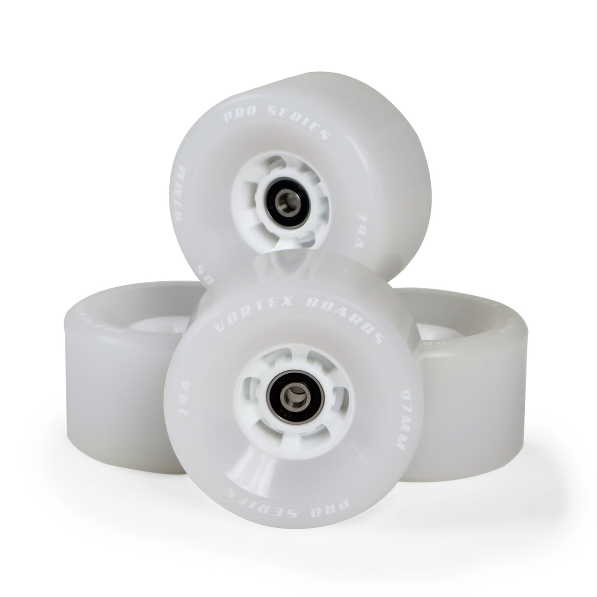 Vortex 97mm 74A Electric Skateboard Glow Wheels White