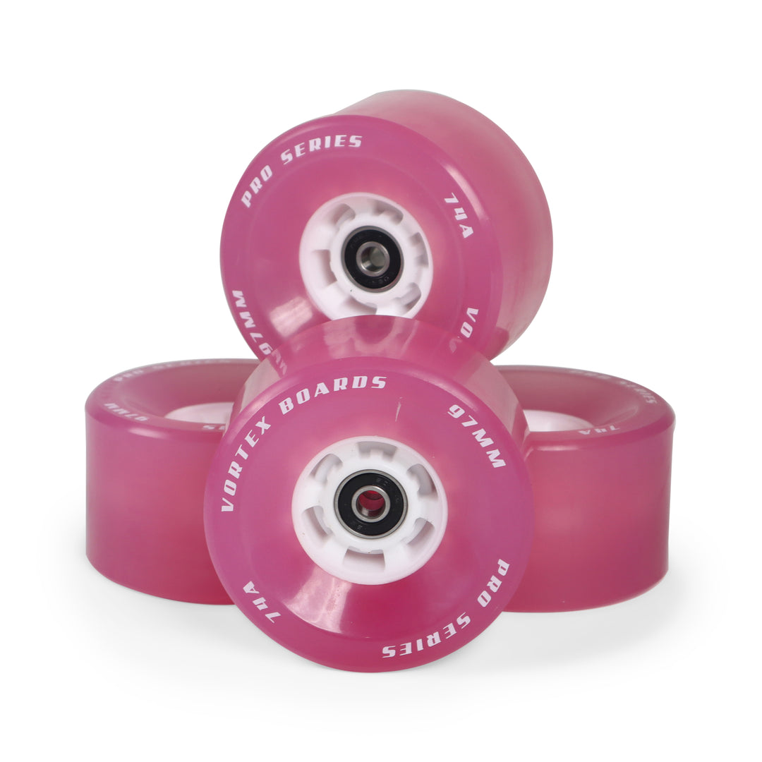 Vortex 97mm 74A Electric Skateboard Glow Wheels Pink