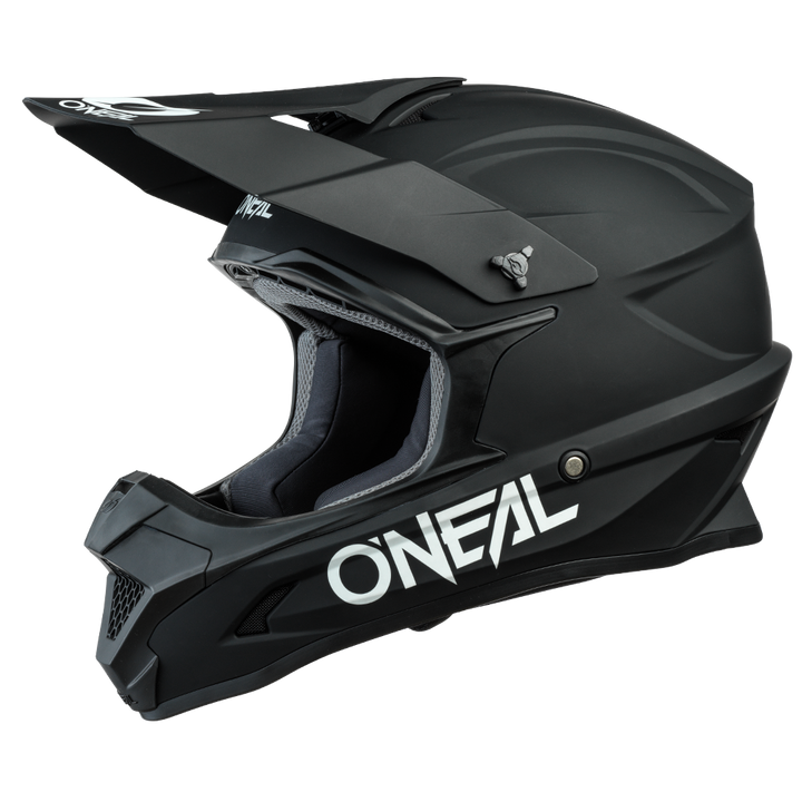 ONEAL 1.0 SRS Solid Black MX Helmet Left Side