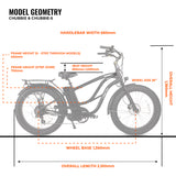 Ampd Bros CHUBBIE Fat Tyre Electric Beach Cruiser Bike Dimensions