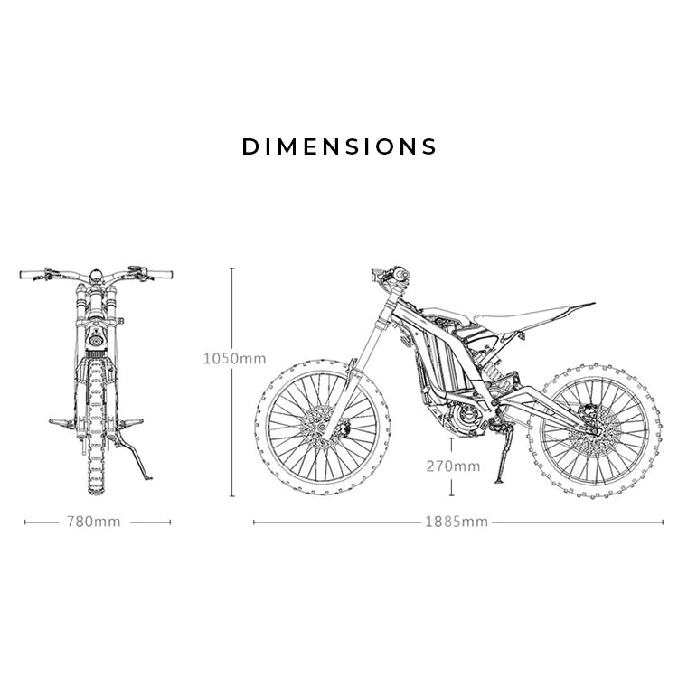 SurRon Light Bee X 2022 Electric Dirt Bike Dimensions
